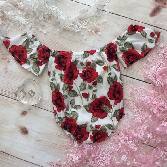 Other - Boutique Baby Girls Rose Romper